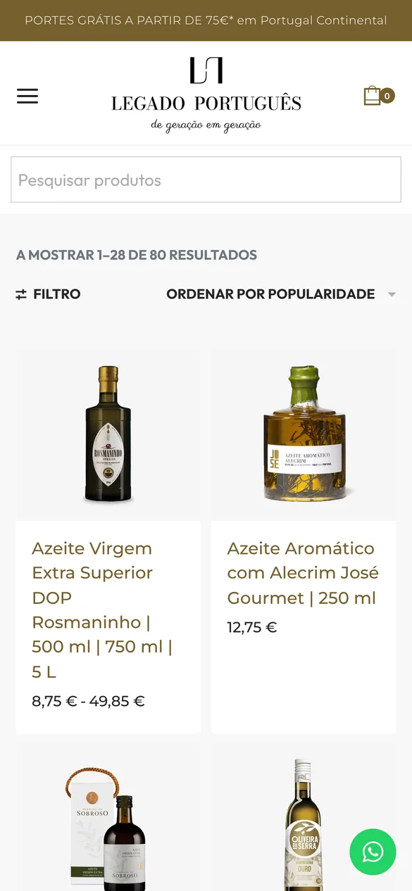 Categoria Azeite no telemóvel