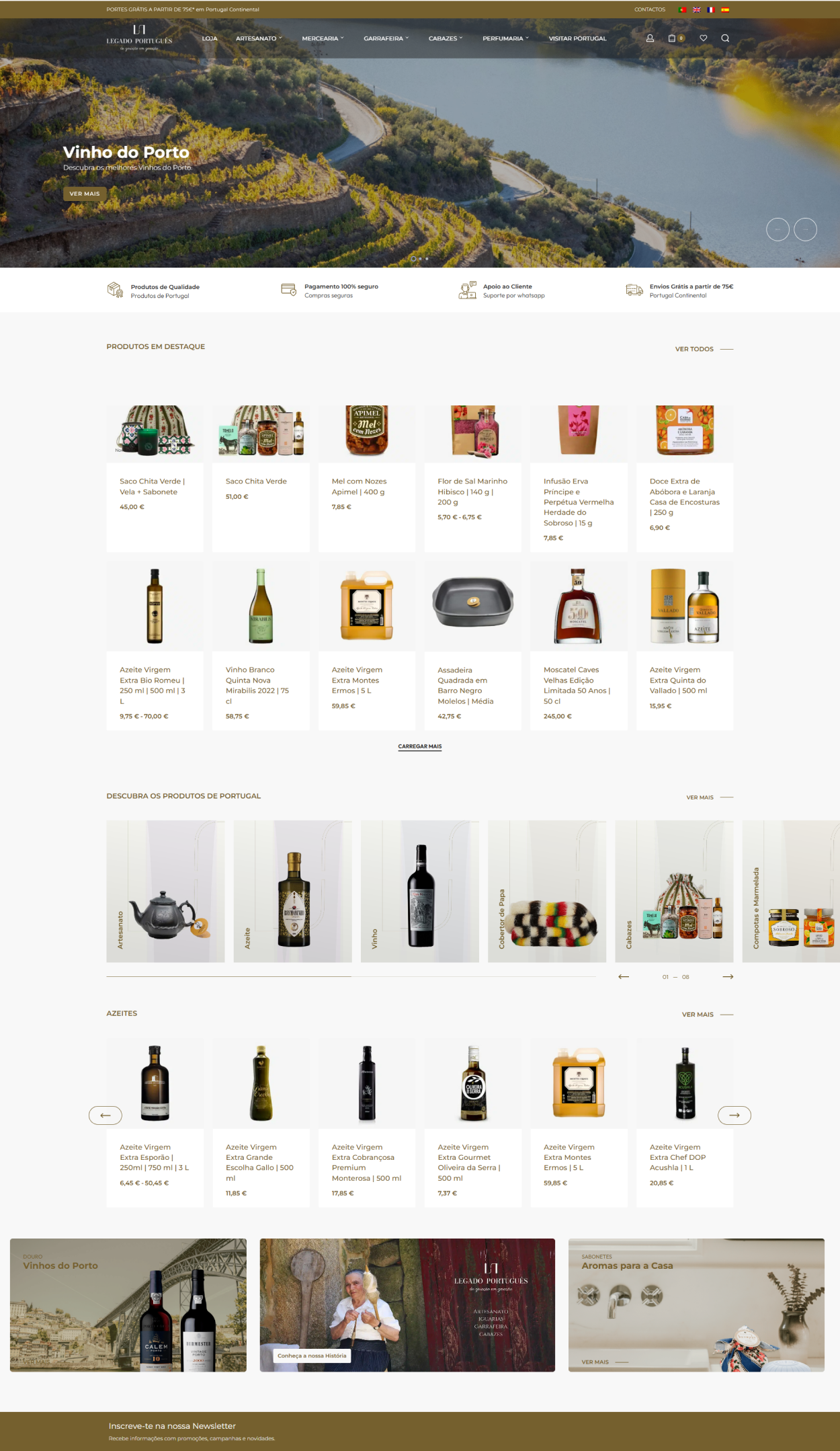 Héritage portugais, boutique en ligne d'huile d'olive, boutique en ligne de produits gastronomiques, produits portugais, ecommerce de produits portugais