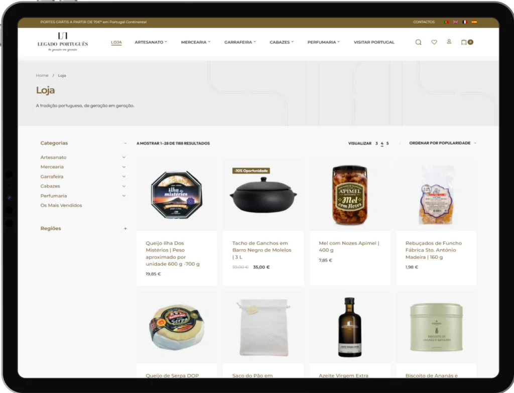 Portuguese legacy, online shop olive oil, online shop gourmet products, Portuguese products, ecommerce Portuguese products